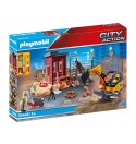 PLAYMOBIL CITY ACTION SMALL EXCAVATOR WITH TRACKS AND STRUCTURAL ELEMENTS